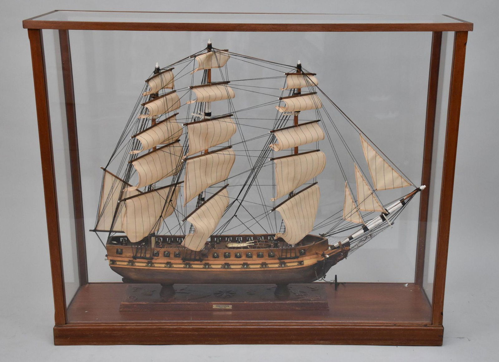 Ship Model, Constitution 1797, Custom Case, 33 1/2"h x 40 1/2"w x 10"d (1 of 9)