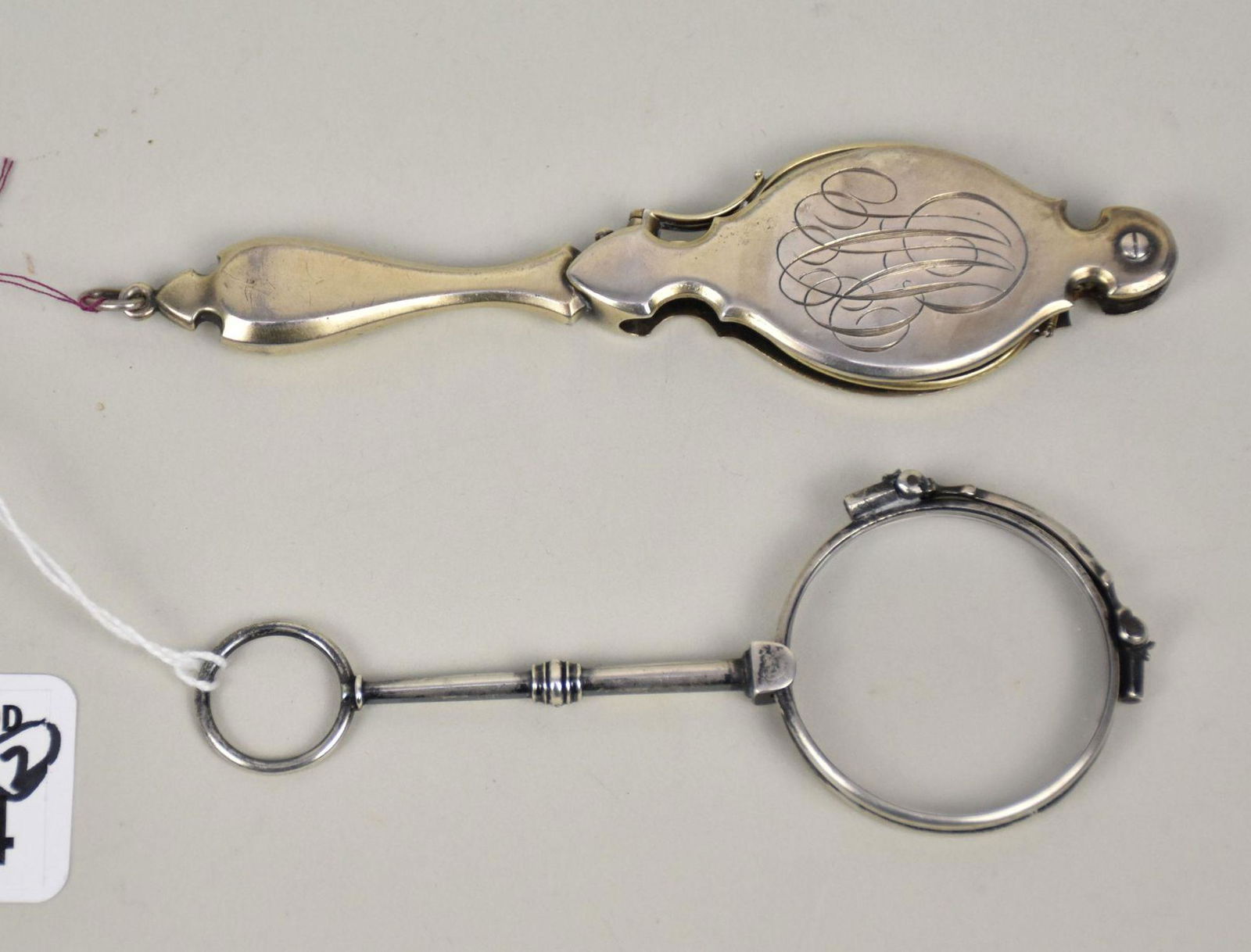 2 Unmarked Silver Lorgnettes (1 of 2)