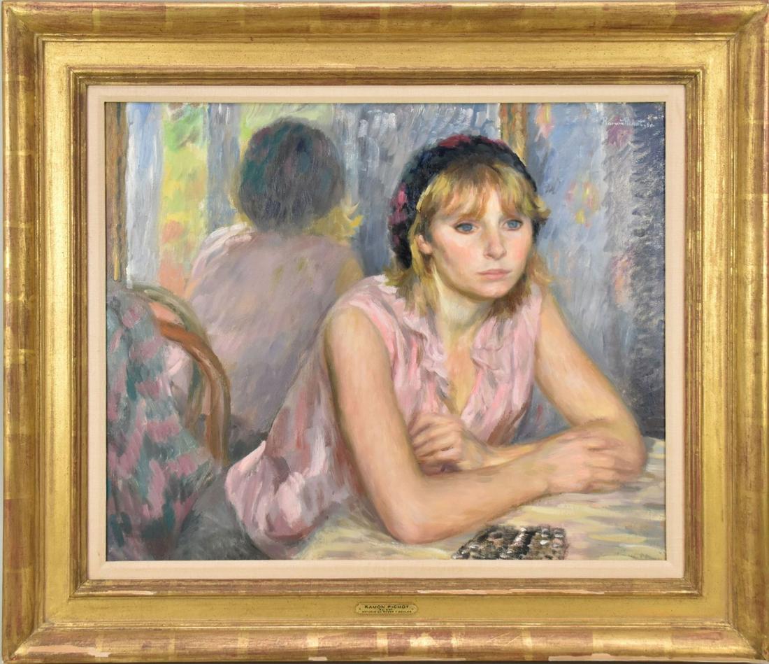 Ramon Pichot (Spain 1924-1996) Portrait of young girl, oil on canvas 20 x 24 inches (1 of 10)