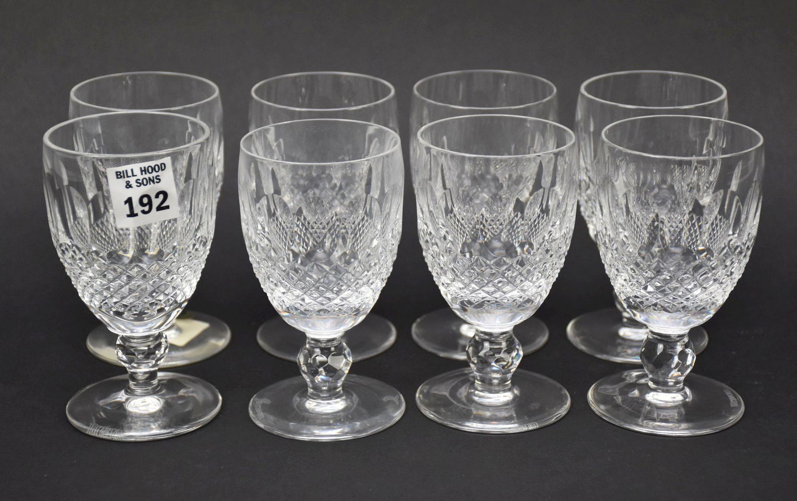 8 Waterford Crystal Sherry Glasses, Colleen Pattern, 4 3/4"h (1 of 5)