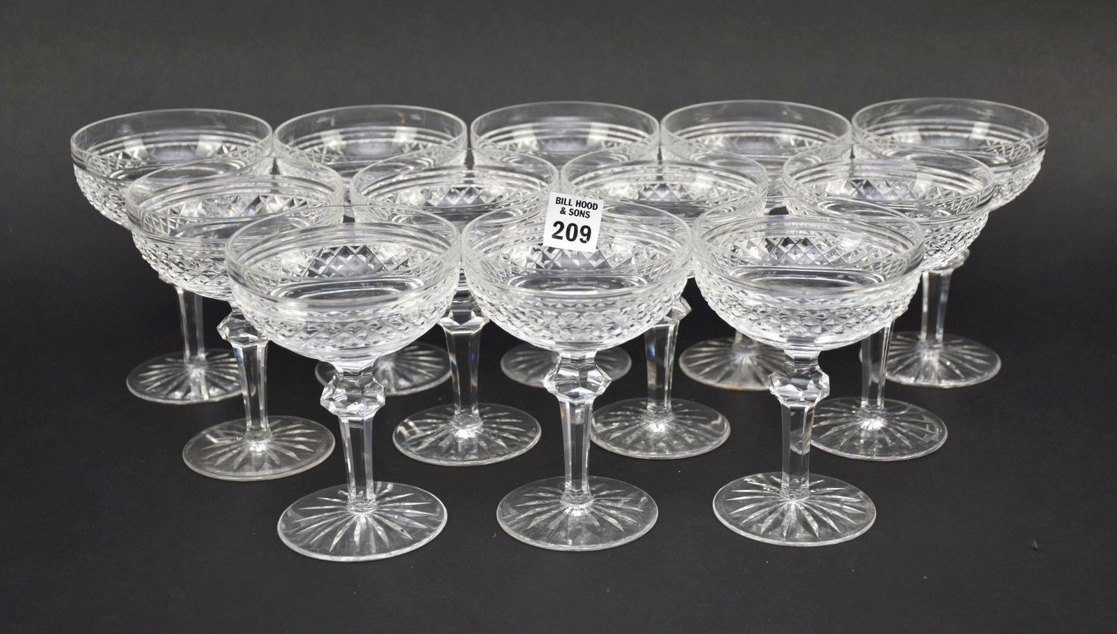 12 Waterford Champagne Glasses, Castletown, 5 1/2"h (1 of 5)
