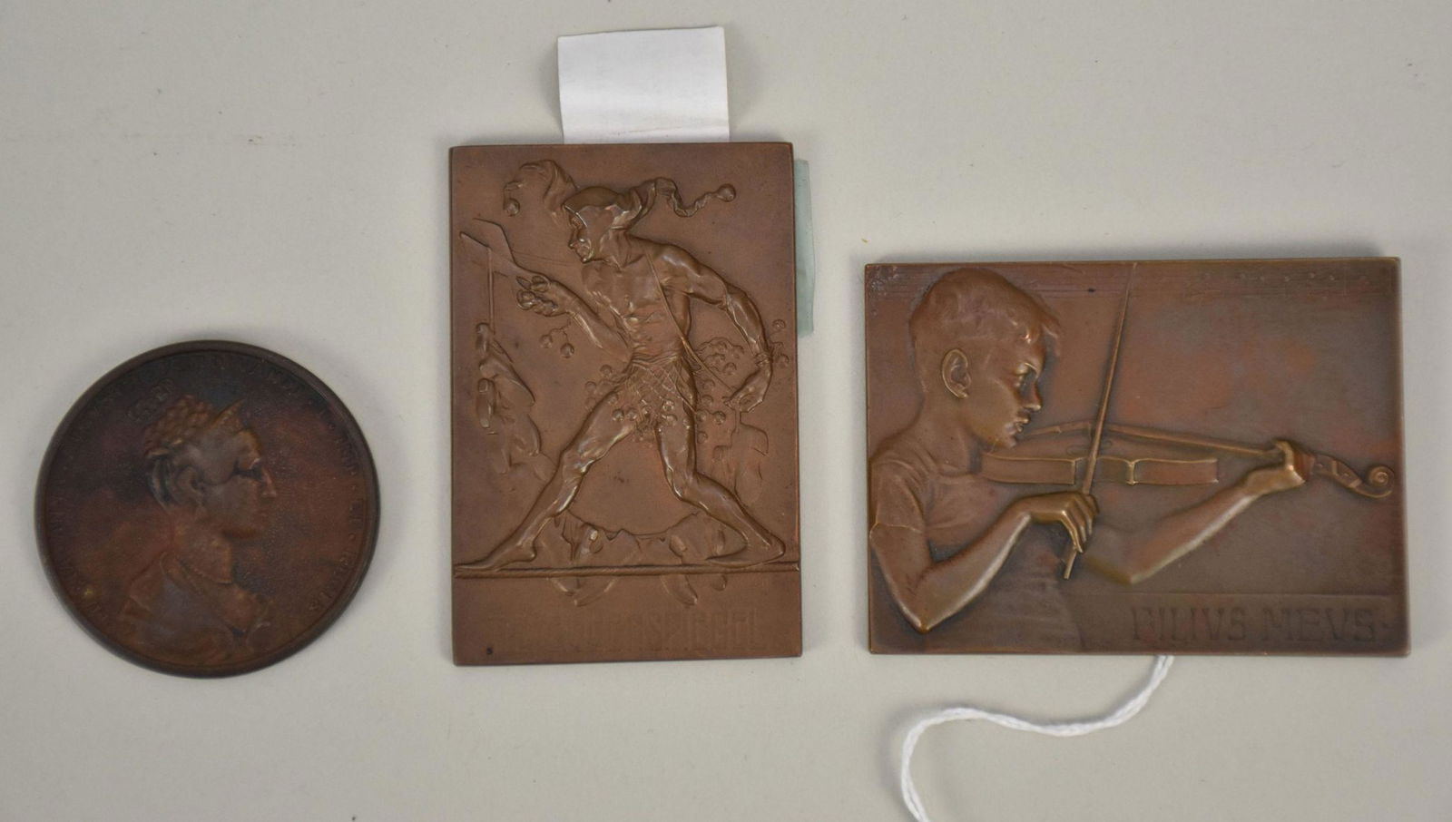 Three Medallic Arts Bronze Medals Austria Prague - Comprising: a Anton Rudolf Weinberger (Austrian, (1 of 4)