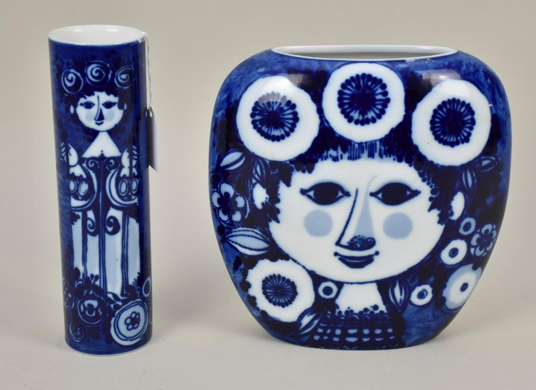 2 Rosenthal Vases Bjorn Wiinblad. 8.5" x 8" & 9" x 2.5" in good condition no chips (1 of 6)