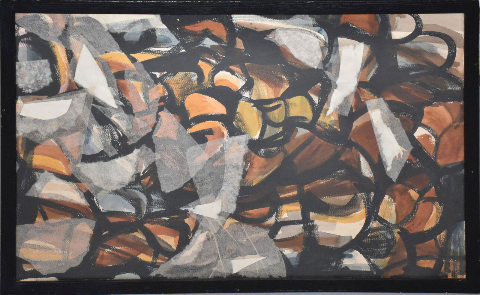 Marietta Bevington (20th Century) abstract collage, mixed media, signed MB '59 lower right, 40 1/2" (1 of 6)