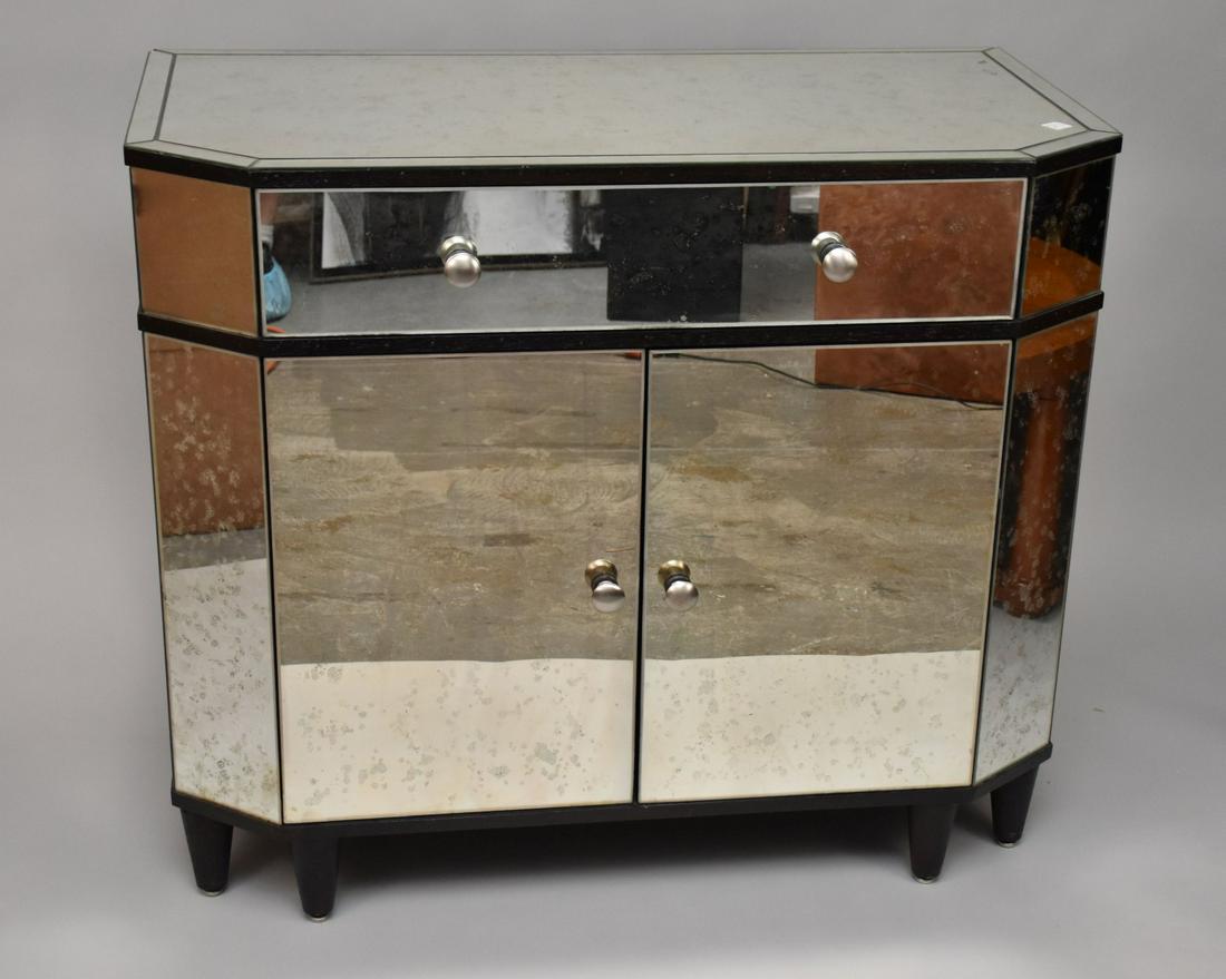 Mitchell Gold & Bob Williams Mirrored Console with Single Drawer over 2 Cabinet Doors, 36"h x 42"w x (1 of 6)