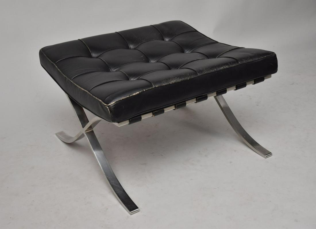 Knoll Chrome & Leather Ottoman, Park Ave Label, 14 1/2"h x 24"w x 22 1/2"d (1 of 4)
