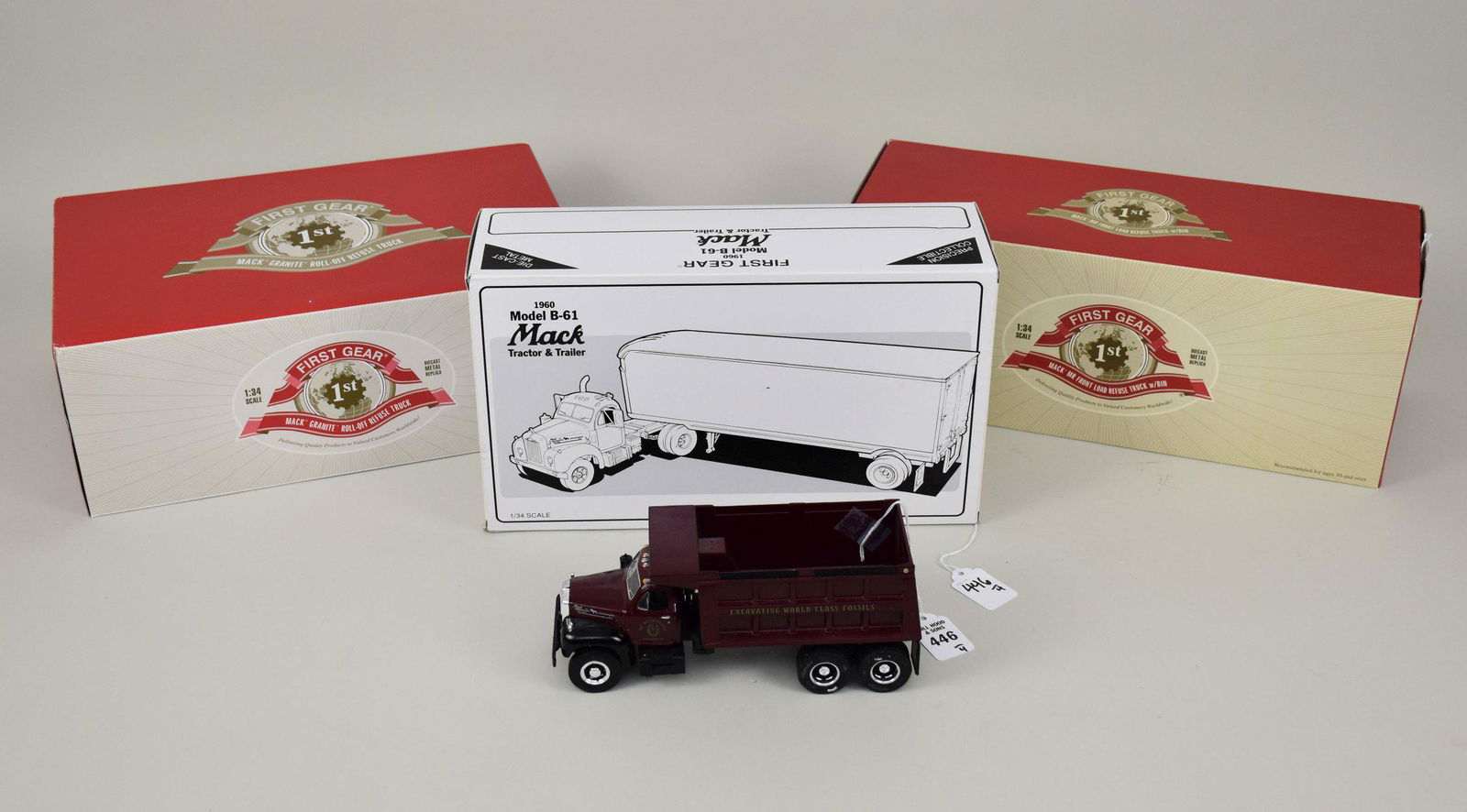 Four First Gear Mack Truck 1/34 Scale Models - Grouping includes: NIB #19-1668 Arrow Transportation (1 of 8)
