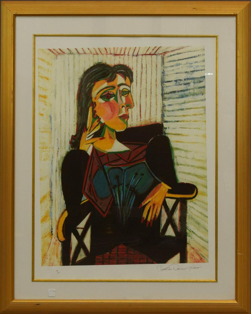 After Picasso-Collection Domaine Picasso Lithograph - abstract figure, Pencil signed at right (1 of 5)