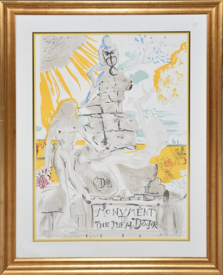 Salvador Dali (SPANISH, 1904â€“1989) colored lithograph - Monument to the Ideal Doctor (1 of 8)