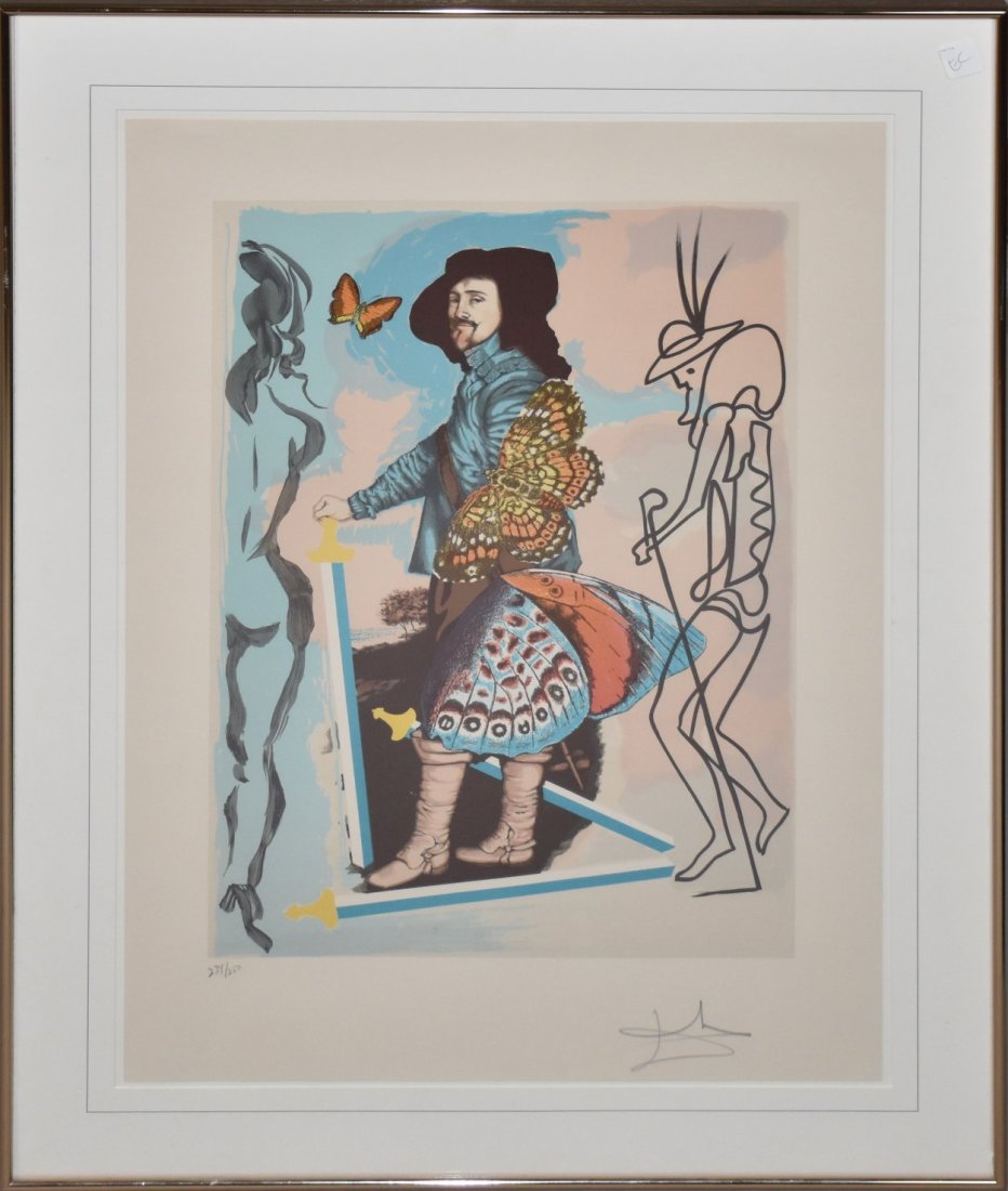 Salvador Dali (SPANISH, 1904â€“1989) lithograph, butterfly man (1 of 9)