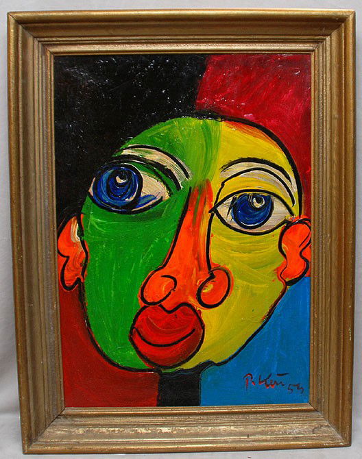 Peter Keil, Germany, Berlin, b.1942, signed lower: Peter Keil, Germany, Berlin, b.1942, signed lower right, titled/signed/dated verso "To My Friend Joan Miro Spain" Peter Keil 1959 (A very early rare Keil) 20" x 28" oil on canvas