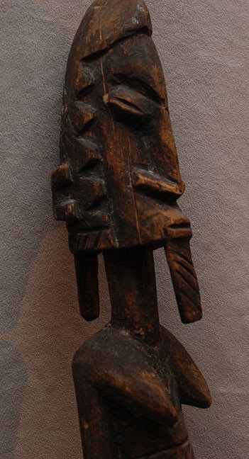 Carved wood African female figure, 22"h: Carved wood African female figure, 22"h