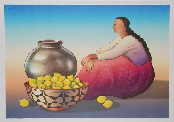 R.C. Gorman (AMERICAN, 1932-2005) Lithograph, signe: R.C. Gorman (AMERICAN, 1932-2005) Lithograph, signed & dated 1988, lower left, numbered 123/225, 27"x36"