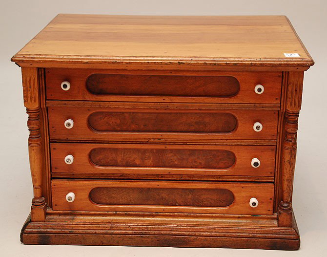 American 19th c. spool cabinet, 16"h x 22"w x 17": American 19th c. spool cabinet, 16"h x 22"w x 17"d