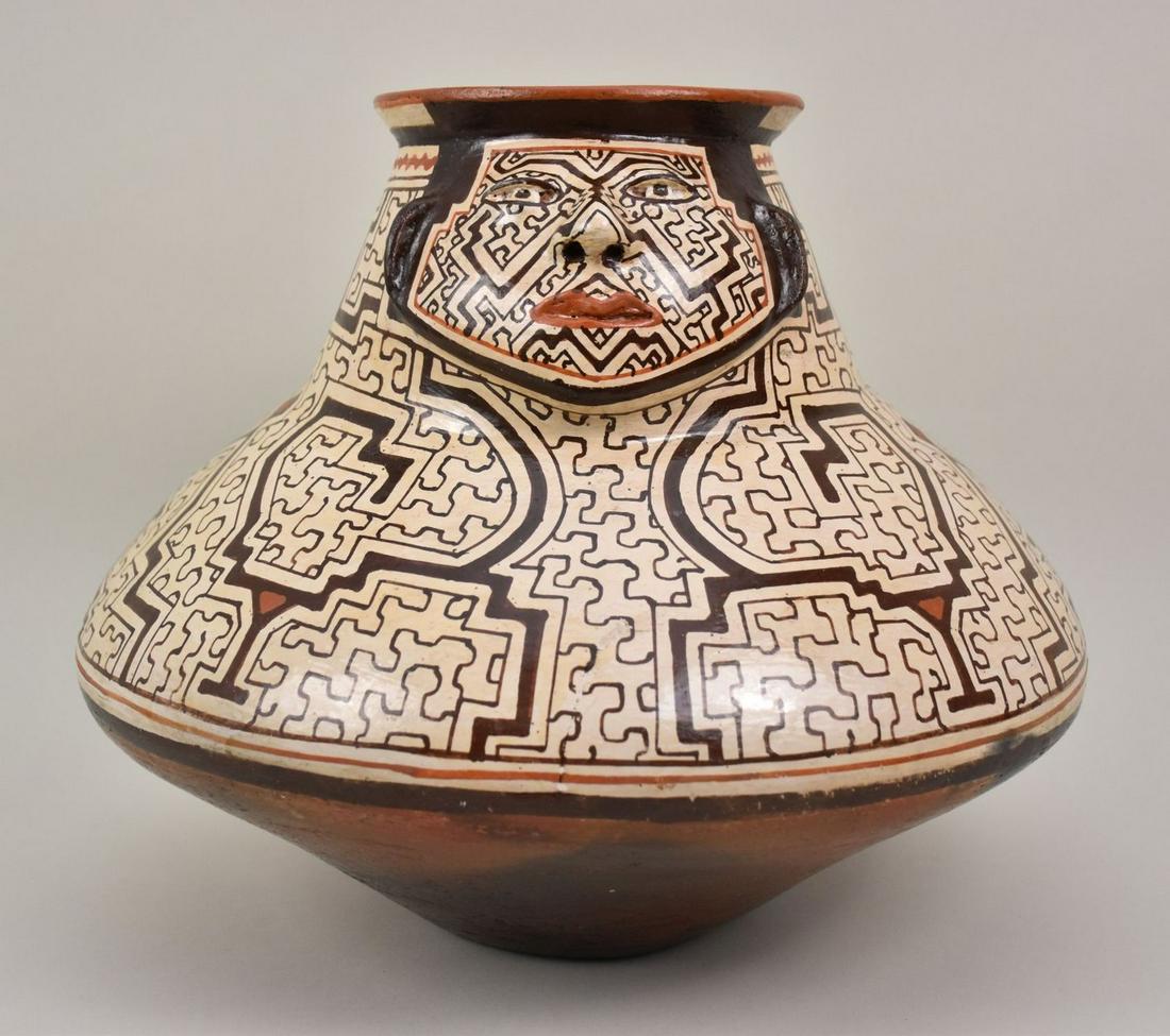 Shipibo-Conibo Peruvian Pottery Figural Pot - Northeastern Peru. A hand-painted terracotta vase (1 of 9)