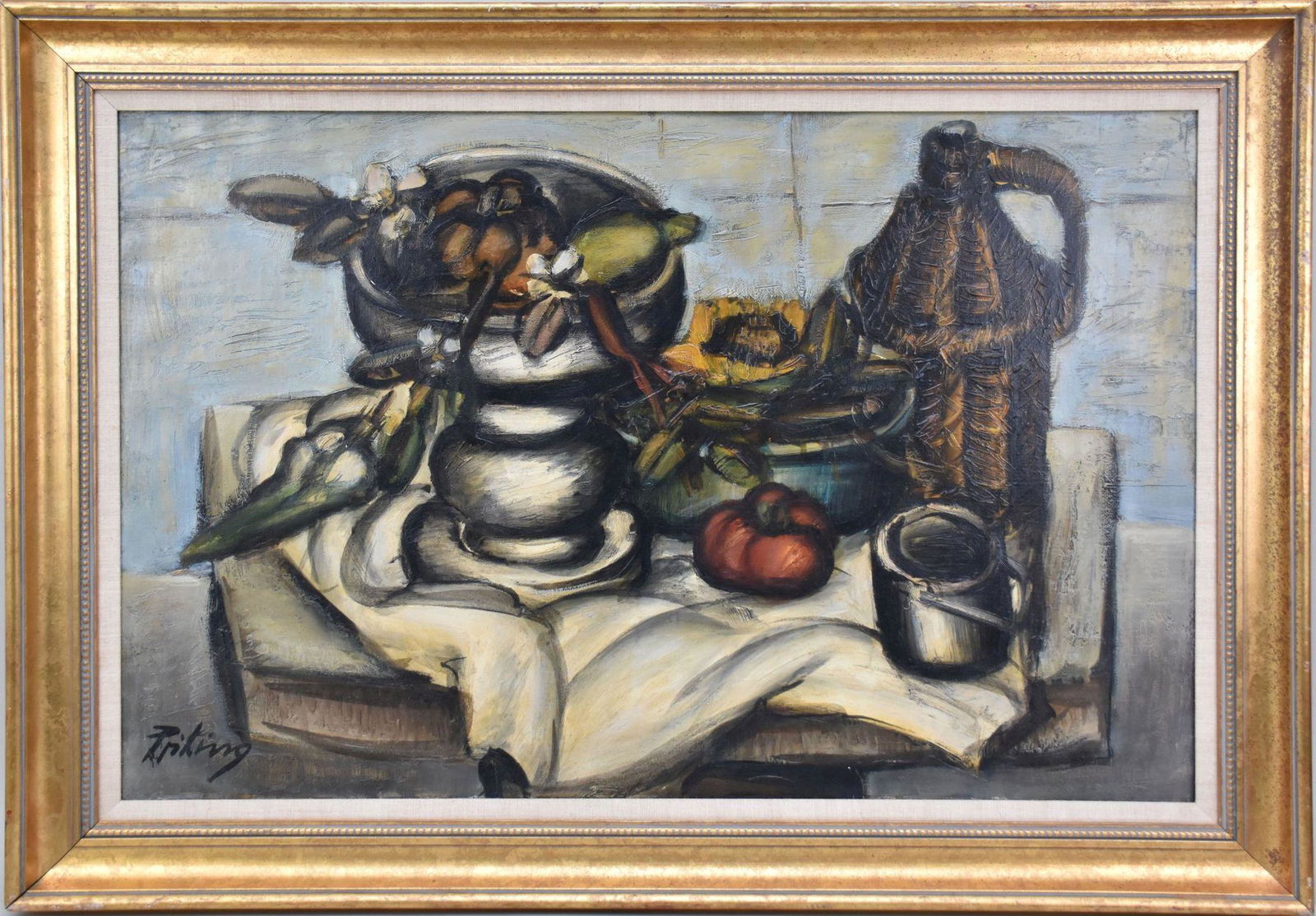 Franz Priking (1929-1979) Oil on canvas, Still Life / signed lower left, dated on reverse 1967, (1 of 6)