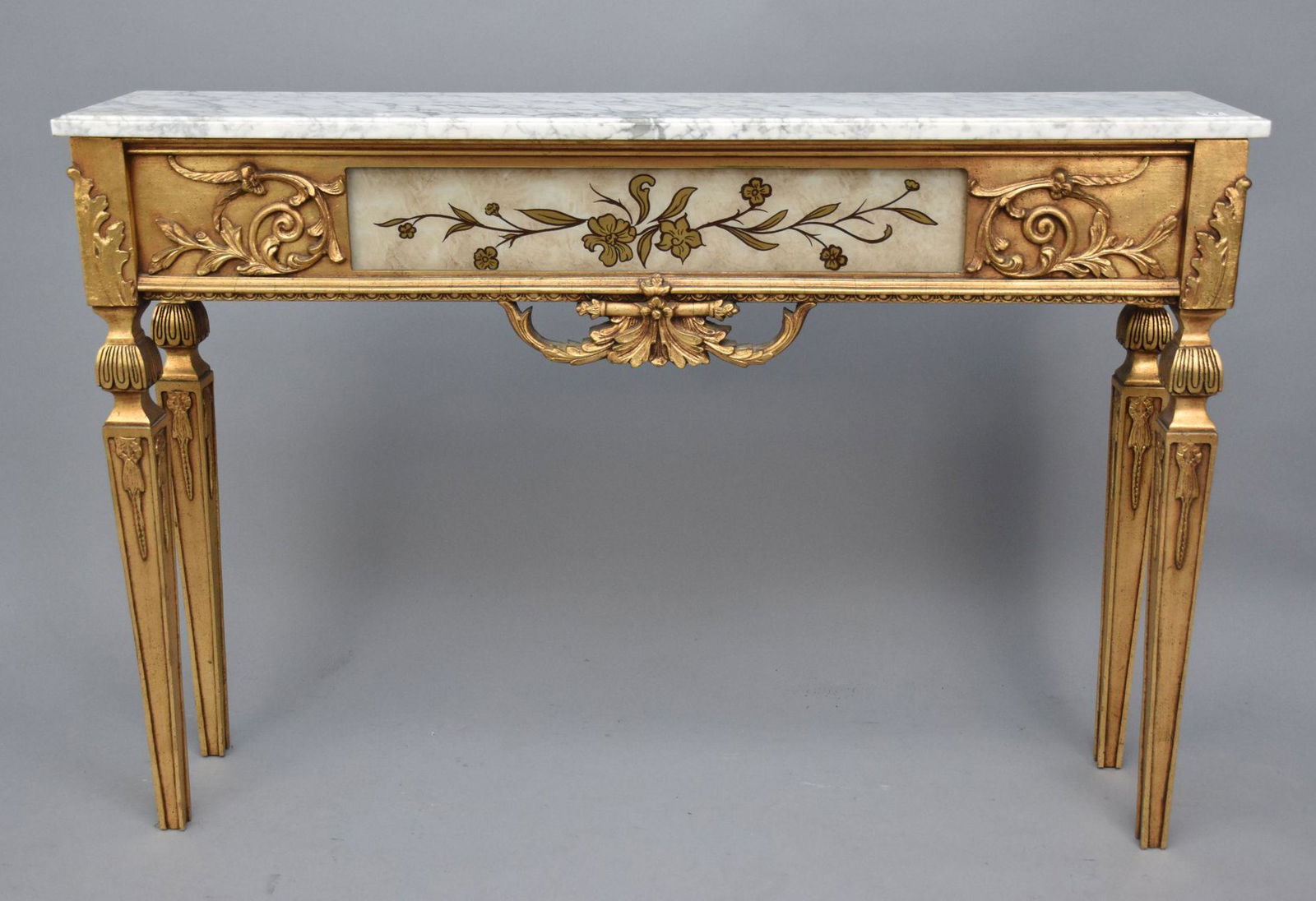 Narrow Gilded Console with Eglomise Center Panel (1 of 5)