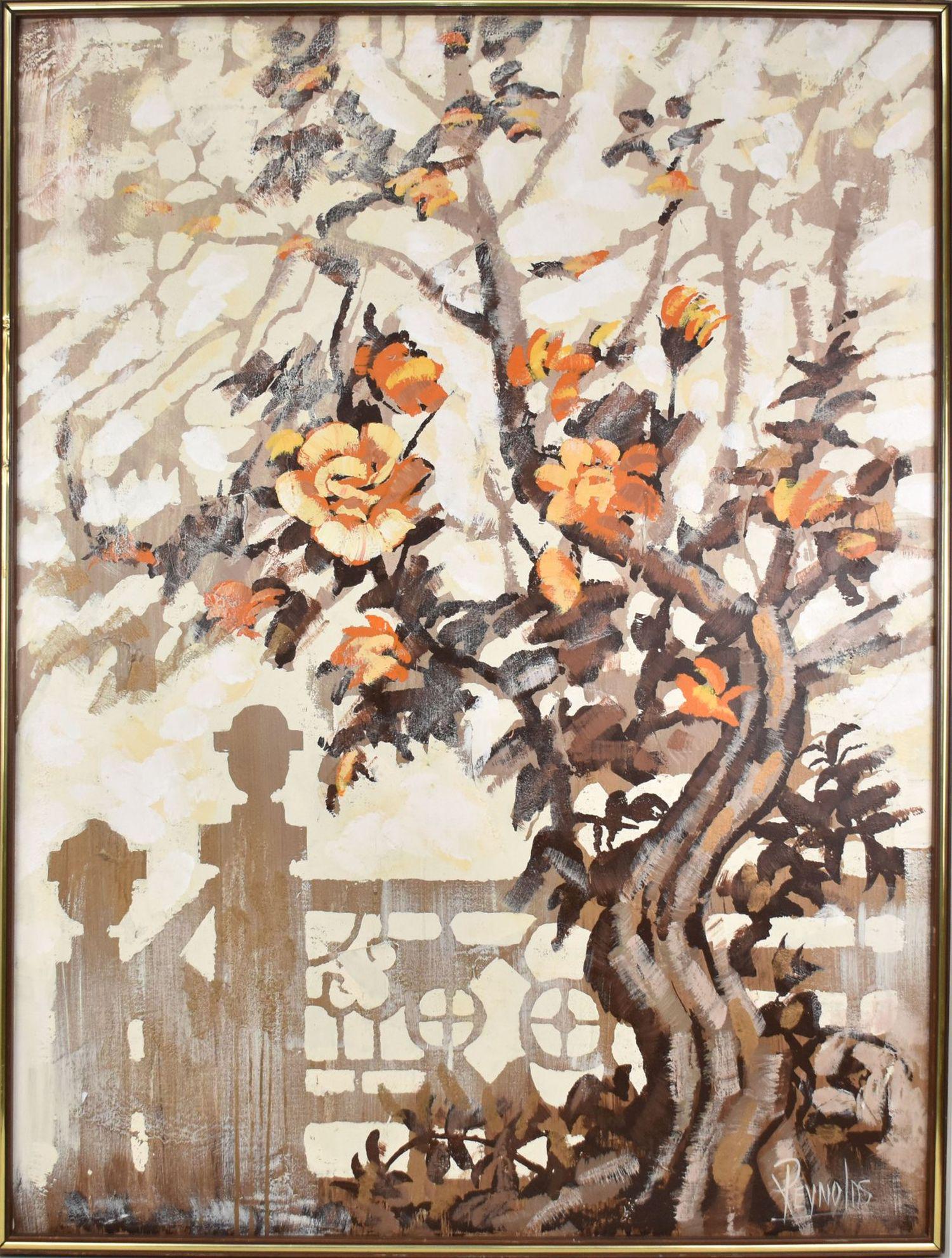 Large oil on canvas Lee Reynalds, Tree Painting, 41 1/4" x 51 1/4" overall (1 of 6)