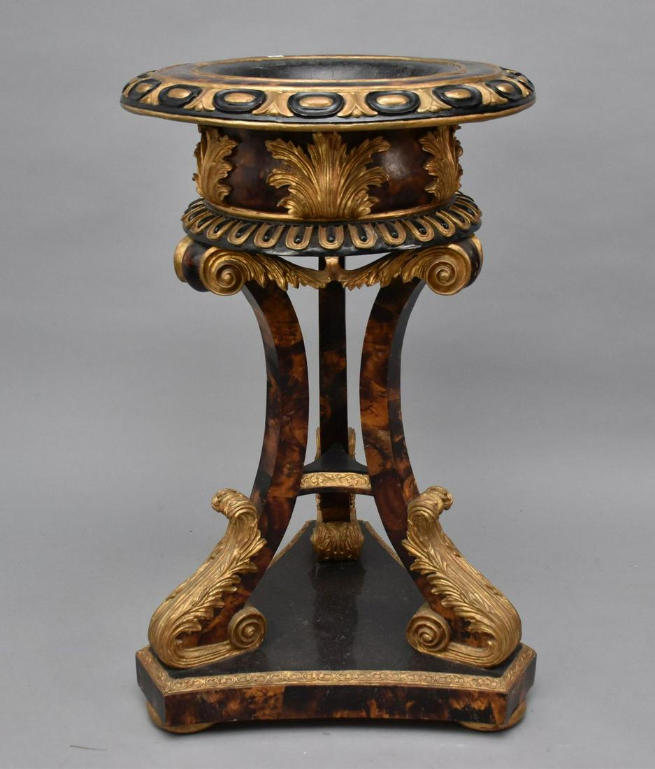 Oversized Regency Style Planter with Gilded and Tortoise Style Accents, 41"h x 25"d (1 of 6)