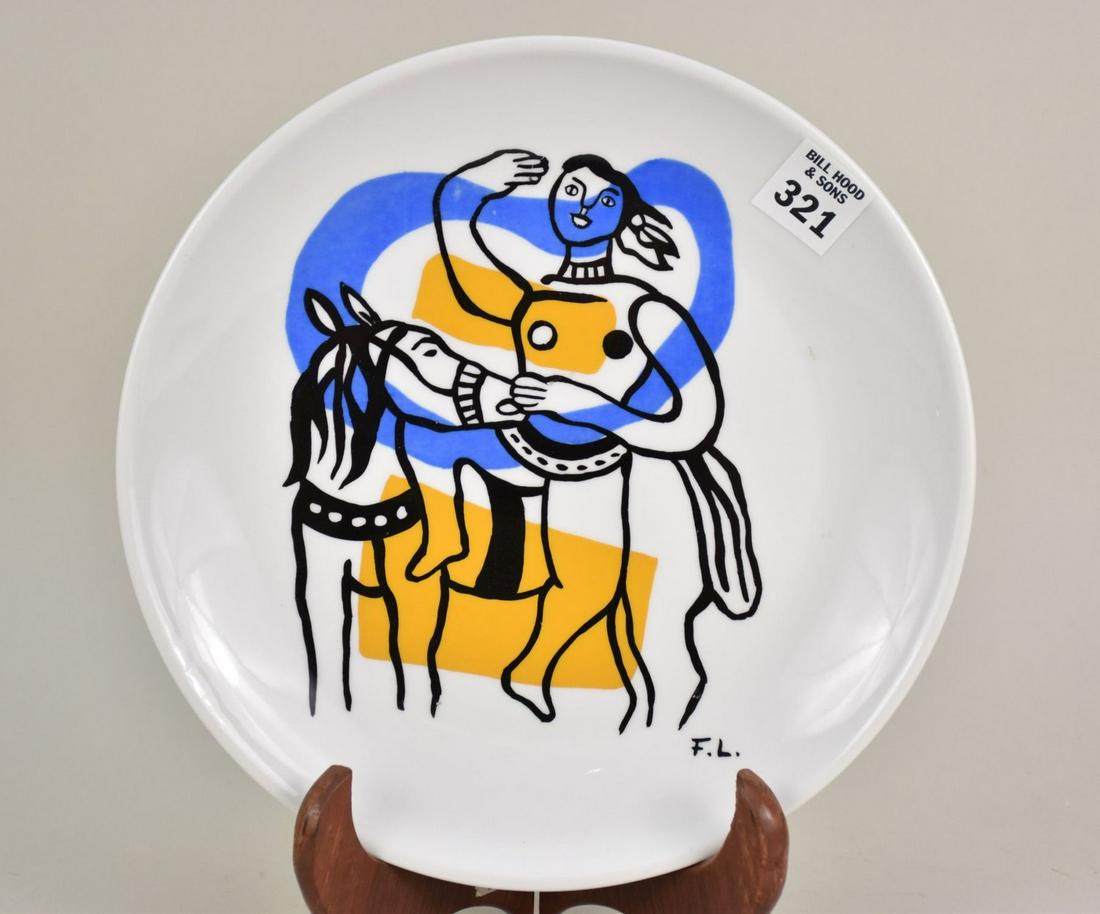 Fernand Leger (1881-1955 French). Ceramic Plate depicting a circus performer on horseback. Editions (1 of 5)