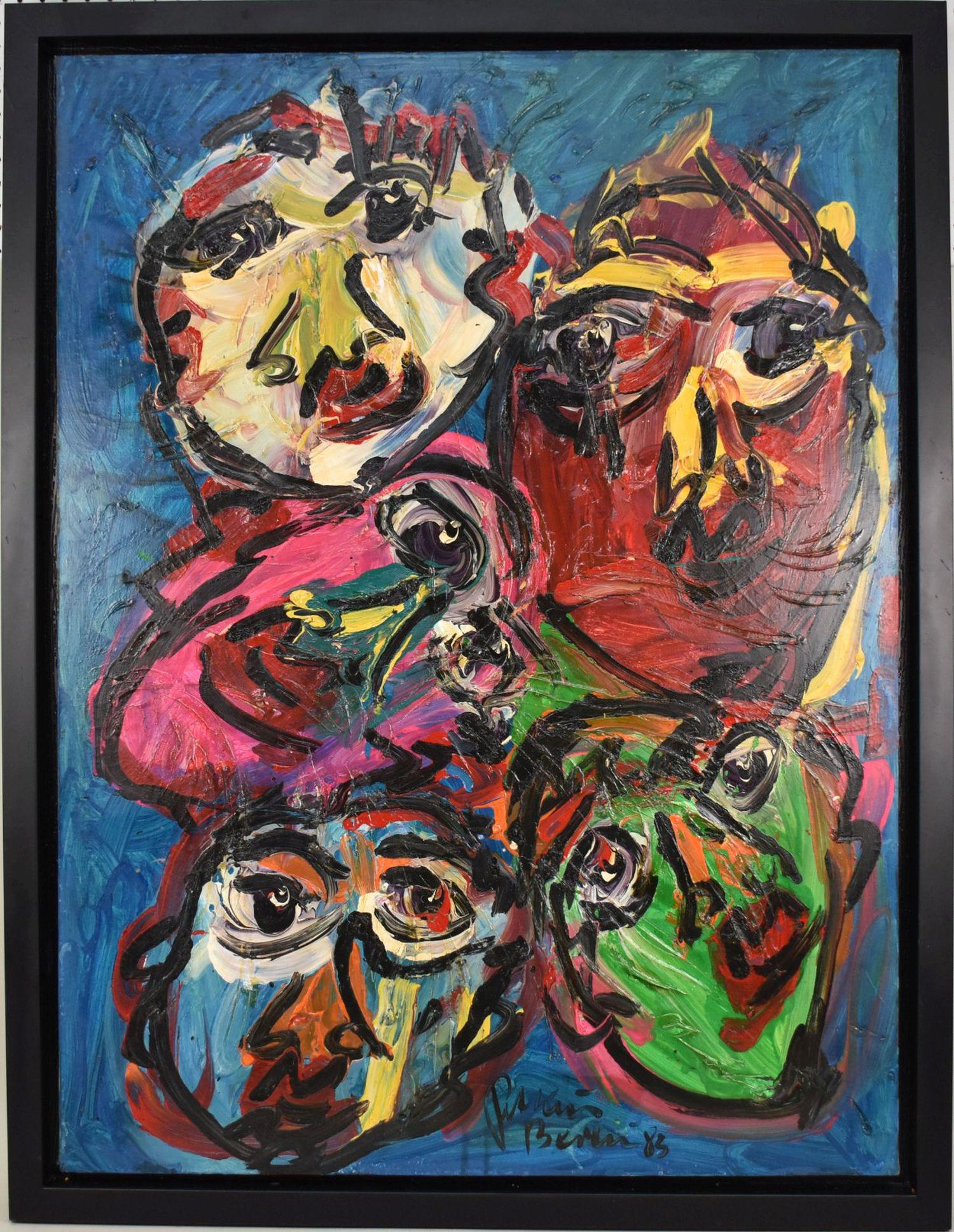 Peter Keil (b. 1942) People on South Beach Oil on board, Signed 35 3/4 x 48 inches, overall framed (1 of 10)