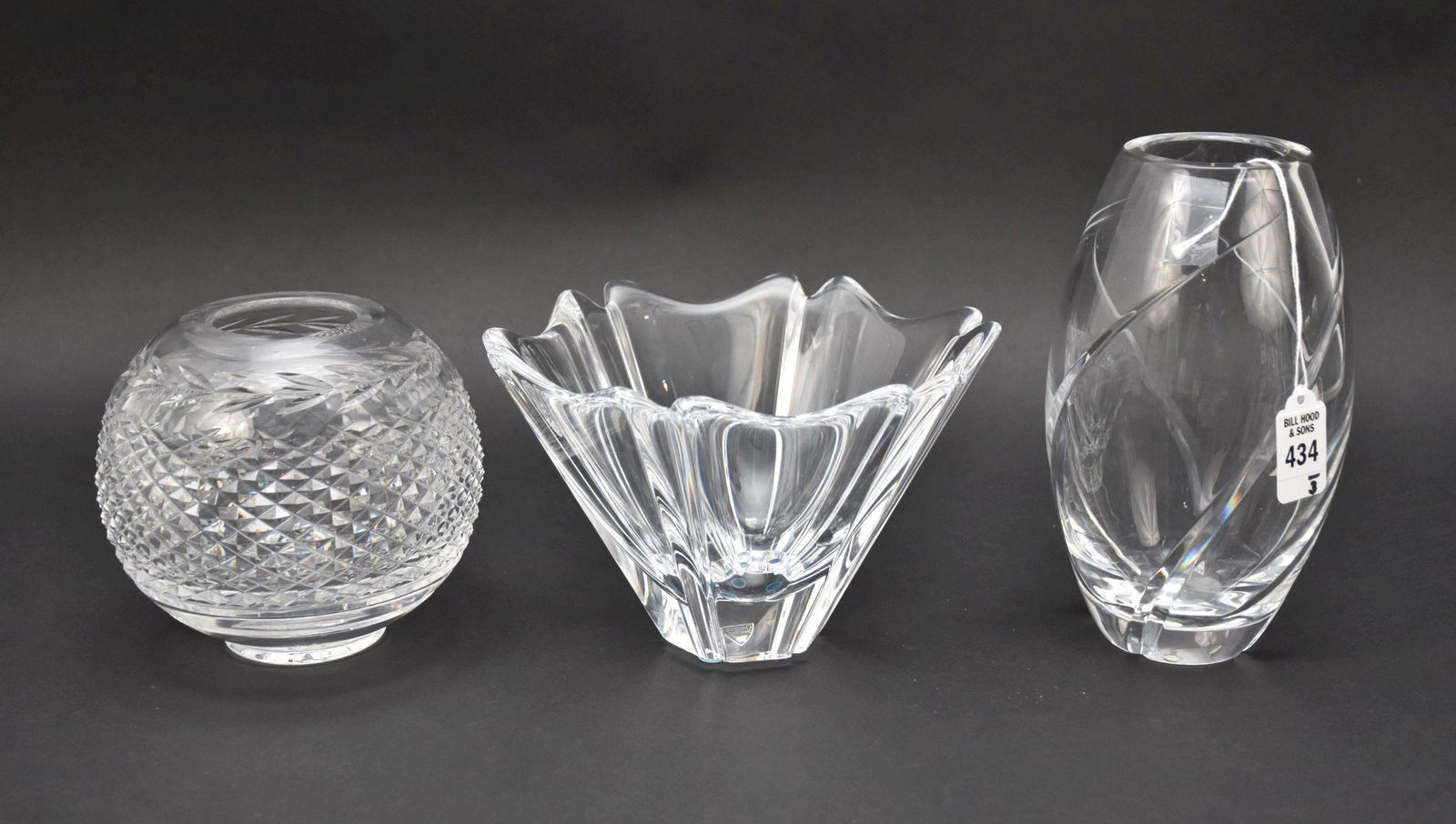 Three Crystal Bowls & Vase Tiffany & Co Waterford & Orrefors - Group of clear crystal vase and bowls (1 of 6)