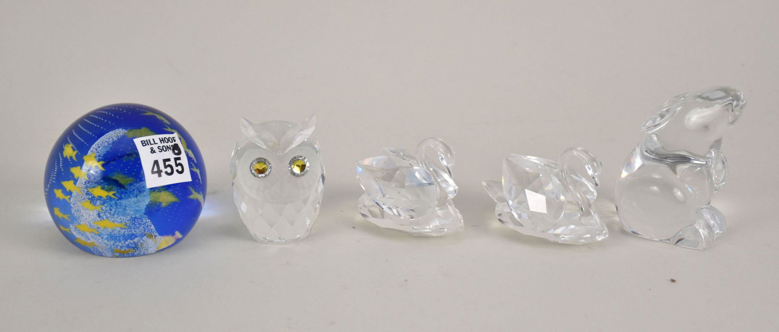 5 Glass Pieces, 3 Swarovski, Baccarat Rabbit and Paperweight, Scotland (1 of 9)