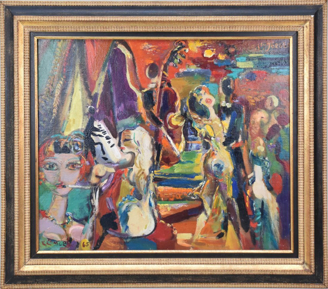 Ludwig Klimek (POLISH, 1912â€“1992) oil canvas "St Jorge Nightclub" (1 of 8)