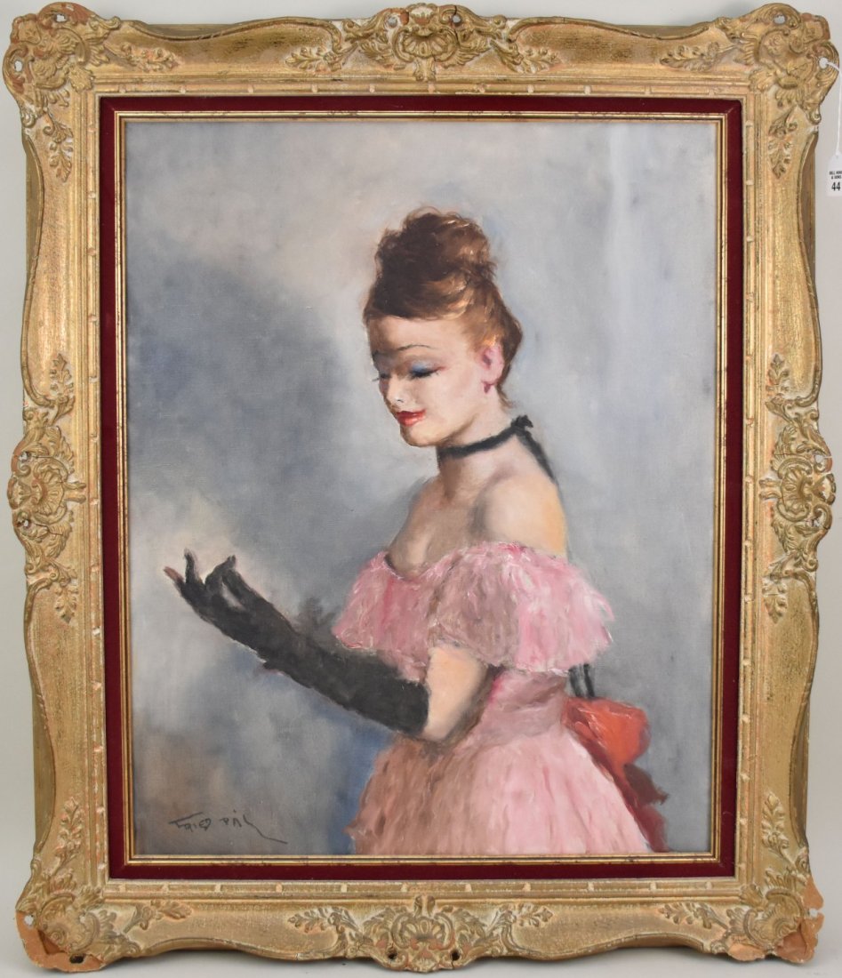 PÃ¡l Fried (AMERICAN/HUNGARIAN, 1893â€“1976) Titled "Black Glove": PÃ¡l Fried (AMERICAN/HUNGARIAN, 1893â€“1976) Titled "Black Glove", Ballerina, oil on canvas, signed lower left, 30" x 24" canvas, 38 1/2" x 32 1/2" overall