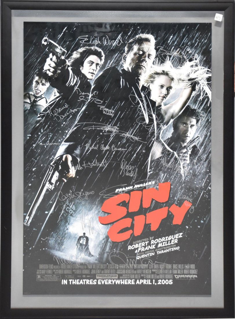 Sin City Poster autographed and signed by cast with COA. (1 of 7)