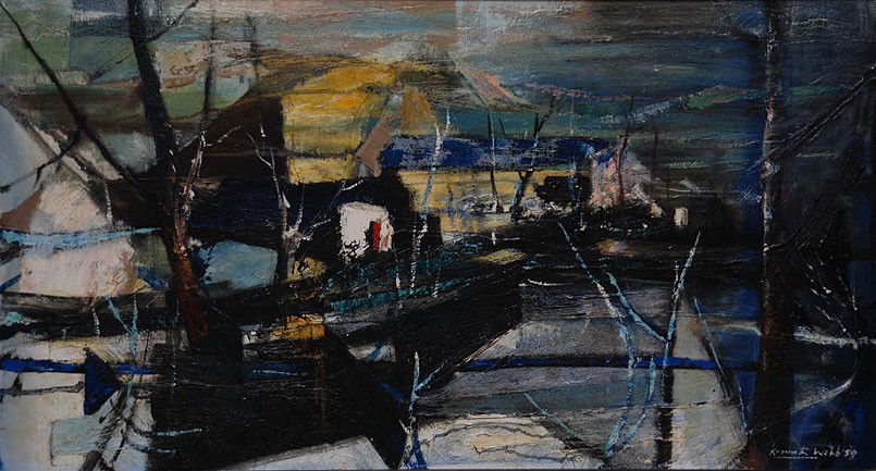 Kenneth Webb (IRISH, 1927) oil on board, Winter La: Kenneth Webb (IRISH, 1927) oil on board, Winter Landscape, 17"x31"
