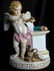 217: 19THC MEISSEN FIGURE OF CUPID WITH DOVES 7.5"HA fi
