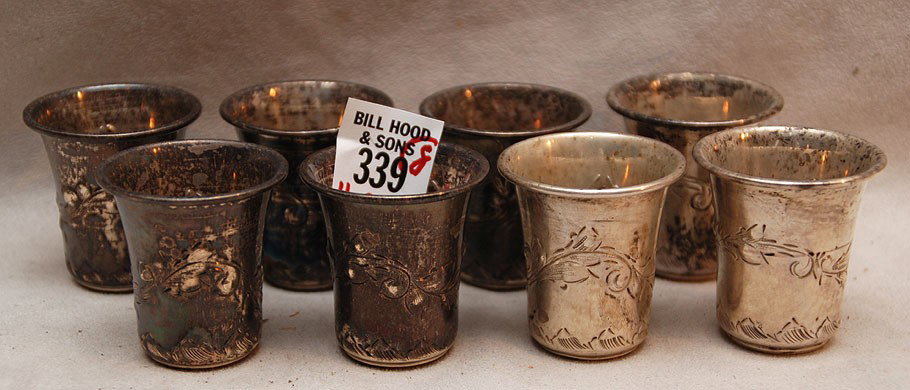 4 sterling shot glasses, 4oz: 4 sterling shot glasses, 4oz