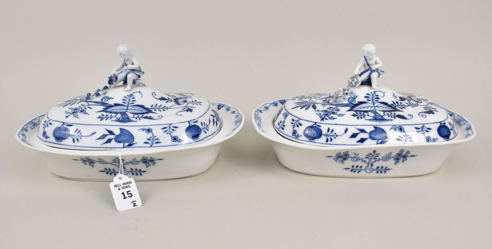 Pair Meissen German Porcelain Covered Dishes - German, c. 1934-1945. A pair of covered porcelain (1 of 11)