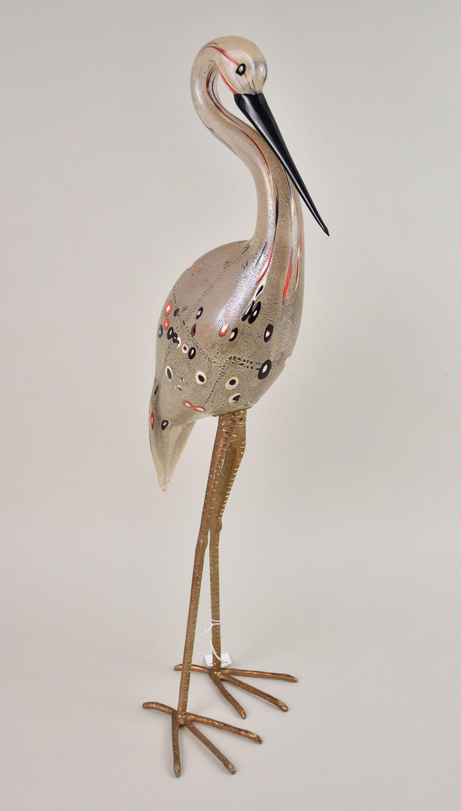 Licio Zanetti Murano Glass Crane Sculpture - Italy. 20th Century. A Murano Art Glass Sculpture (1 of 7)