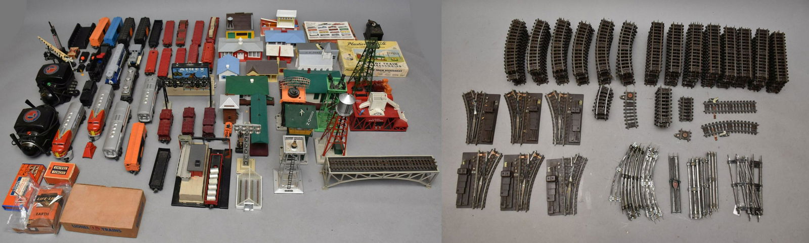 Vintage Lionel Trains, Tracks and Plasticville Buildings;  60 Curved Super "0", 80 Straight Super (1 of 19)