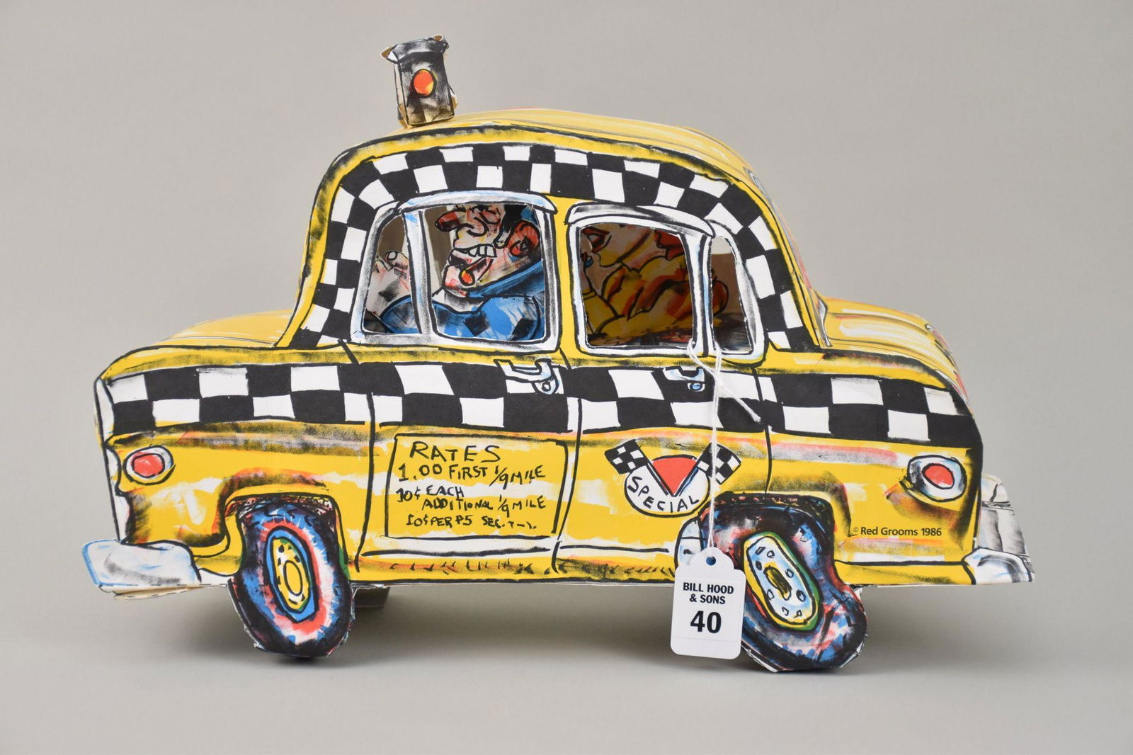 Red Grooms (American, b. 1937) Ruckus Taxi - 3-Dimensional color lithograph construction. Printed (1 of 8)