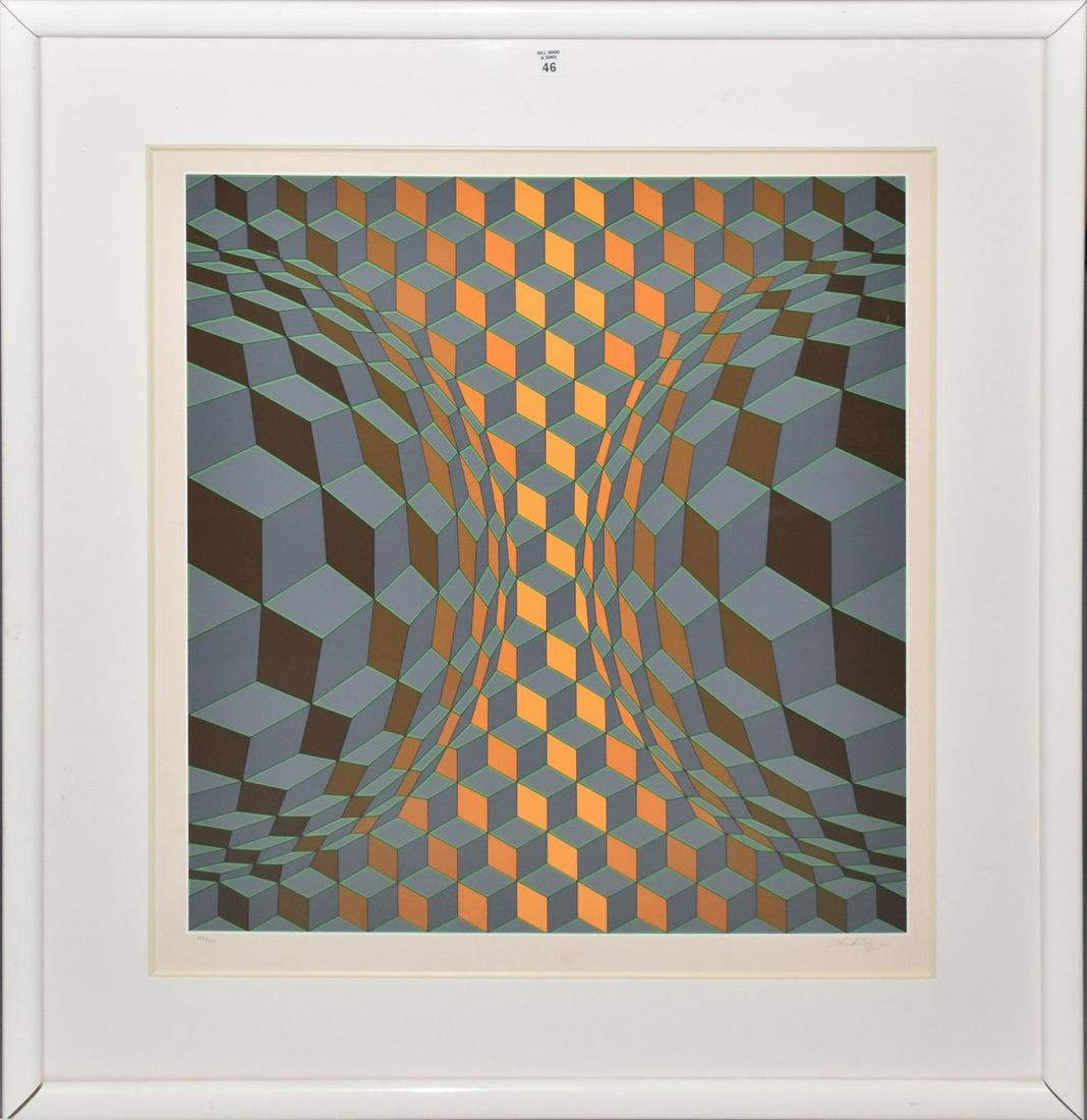 Victor Vasarely (1906 - 1997) serigraph, 113/250, geometric composition, pencil signed lower right, (1 of 6)
