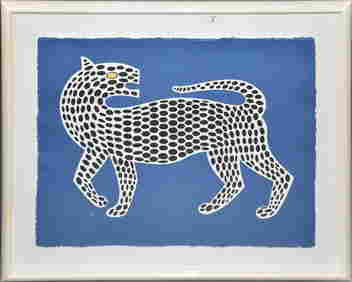 Victor Vasarely (1906 - 1997) serigraph, leopard, 37/100, pencil signed lower right, sheet size (1 of 7)