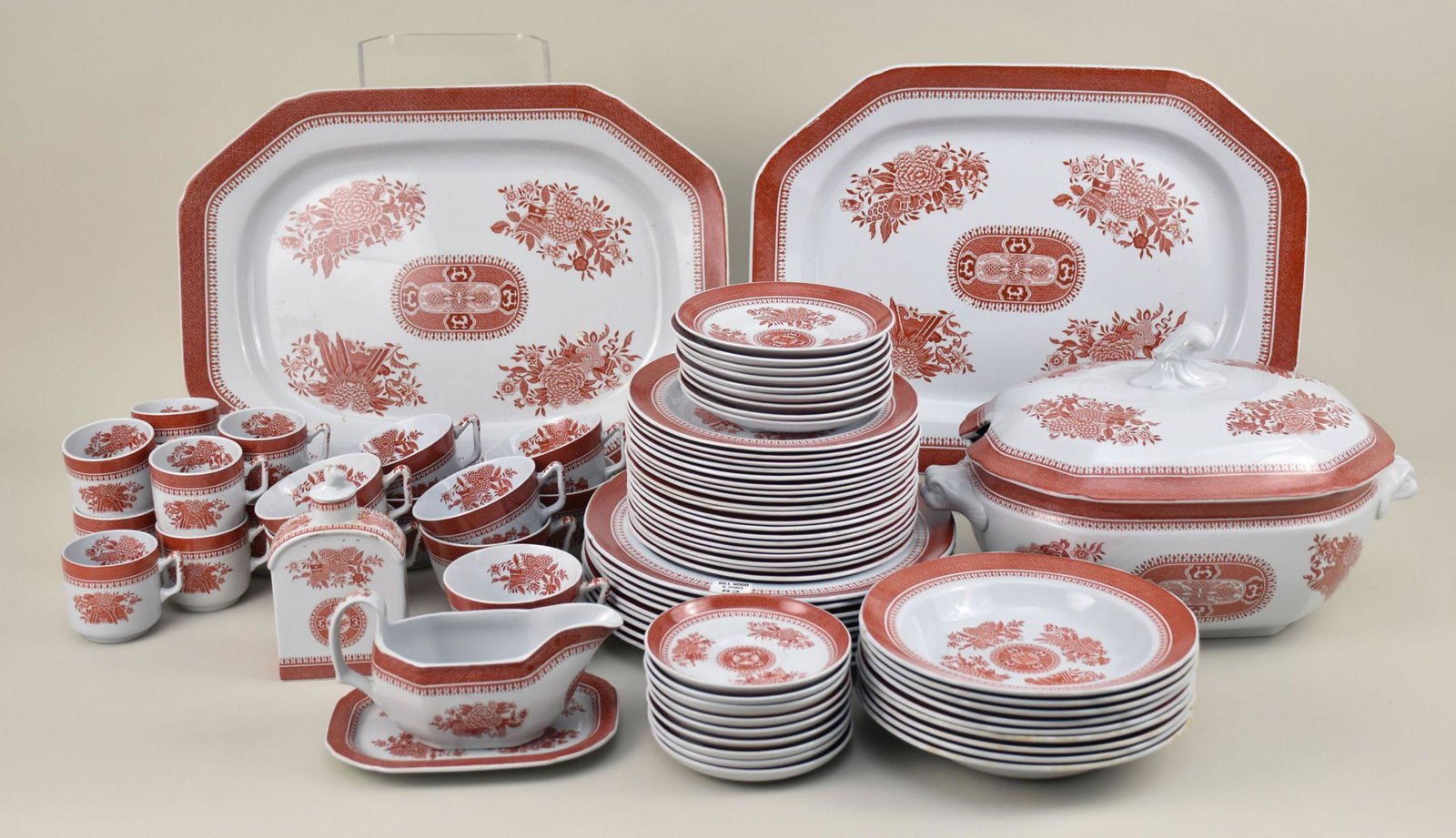 Copeland Spode China, Fitzhugh, incl; 9 Dinner Plates, 19 Dessert Plates, 9 Soups, 9 Teacups, 9 (1 of 8)