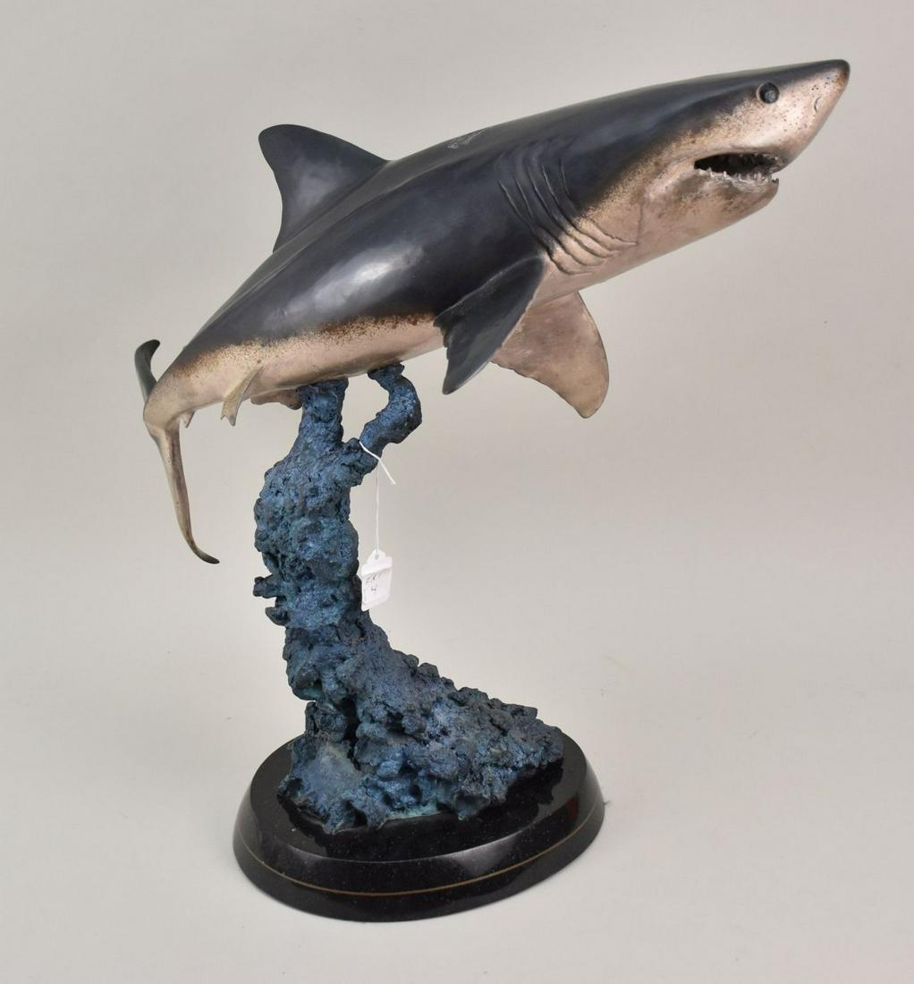 Robert Wyland GREAT WHITE II Bronze Shark Sculpture AP - (American, b. 1956) Marked "AP 17/50 / (1 of 10)