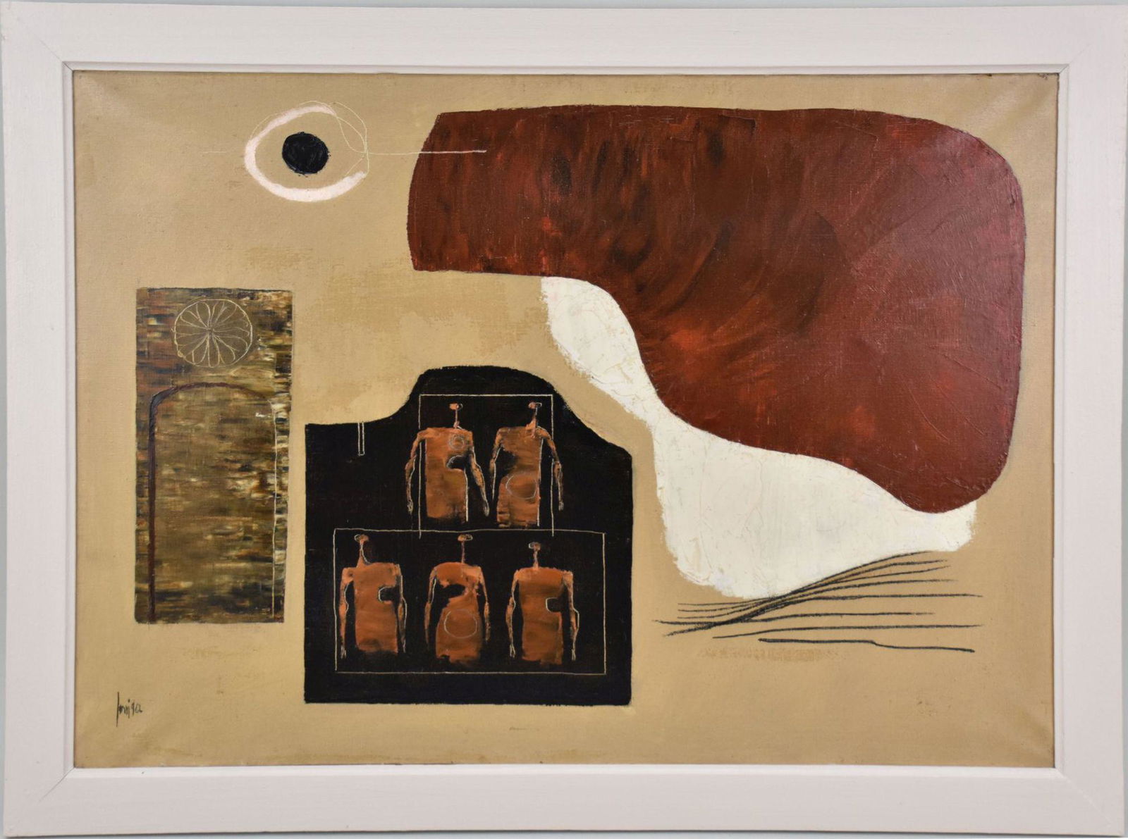 Sergio Sarri (Italian, B.1938) Abstract composition signed and dated 62, Oil on Canvas, signed lower (1 of 8)