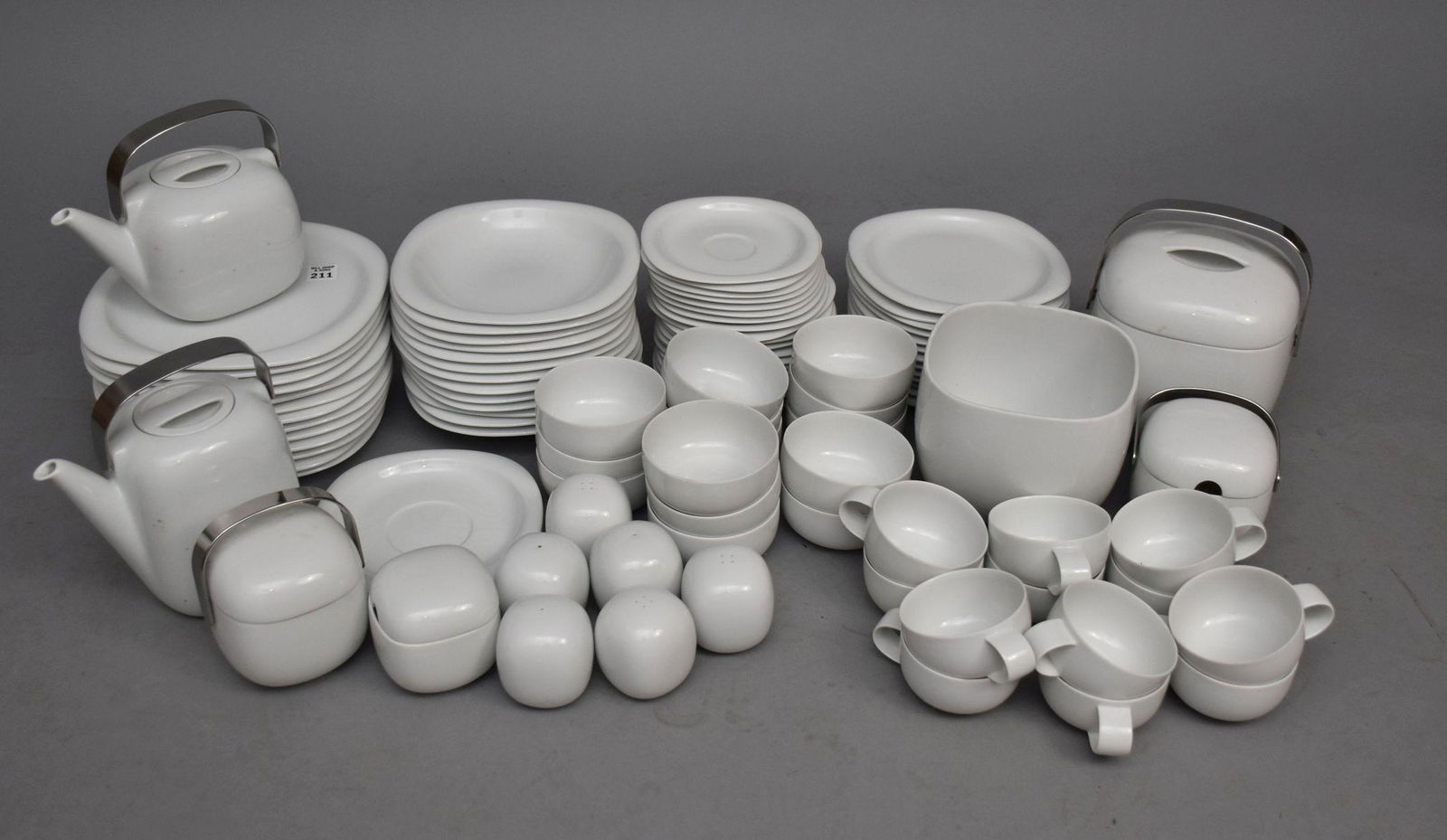 Rosenthal China, All White Studio Line, incl;  13 Dinner Plates (one chipped), 13 Salad Plates, 13 (1 of 7)