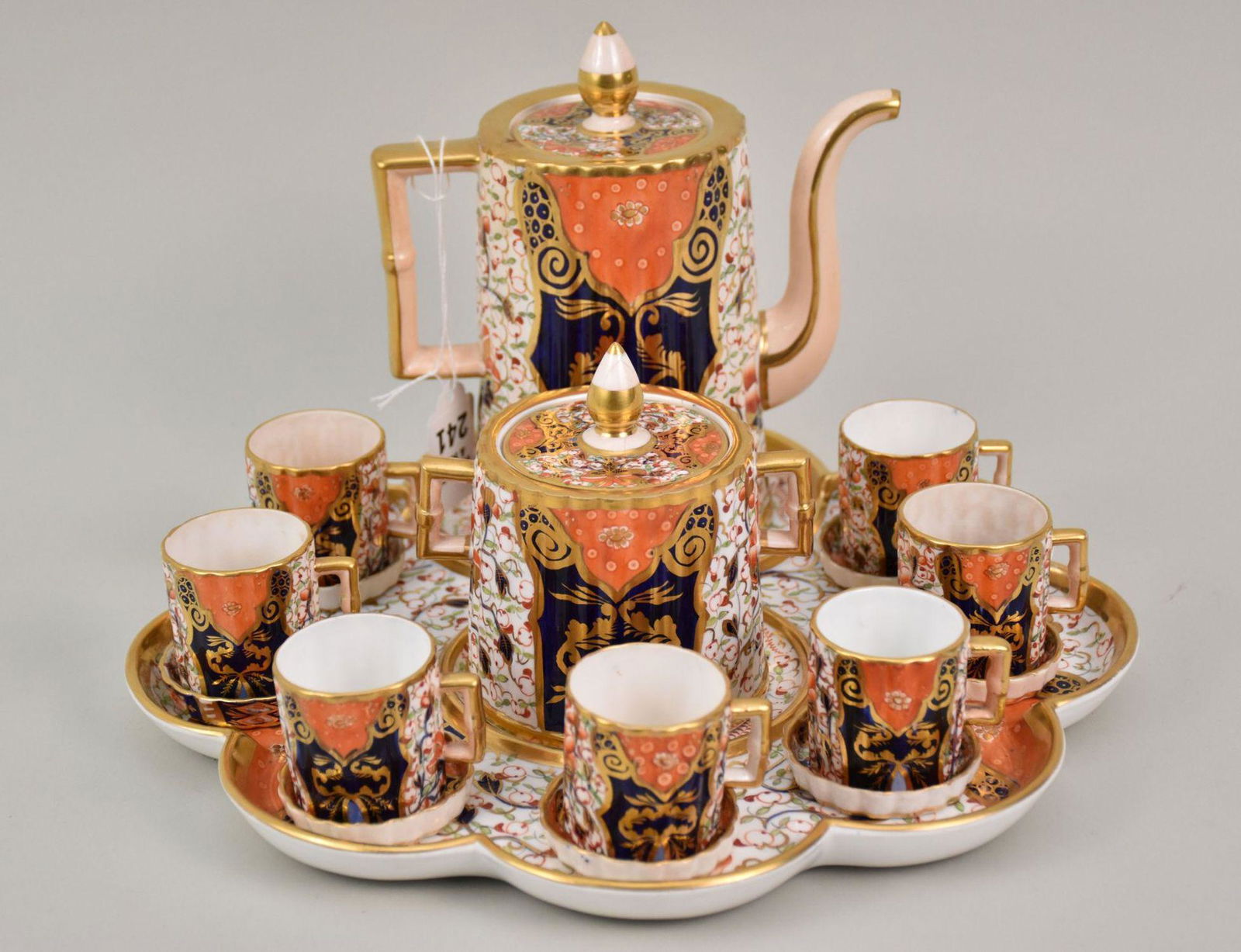 17 pc. English Espresso Set, Circa 1900's, All Pieces Marked Davenport, Longport and Staffordshire, (1 of 5)