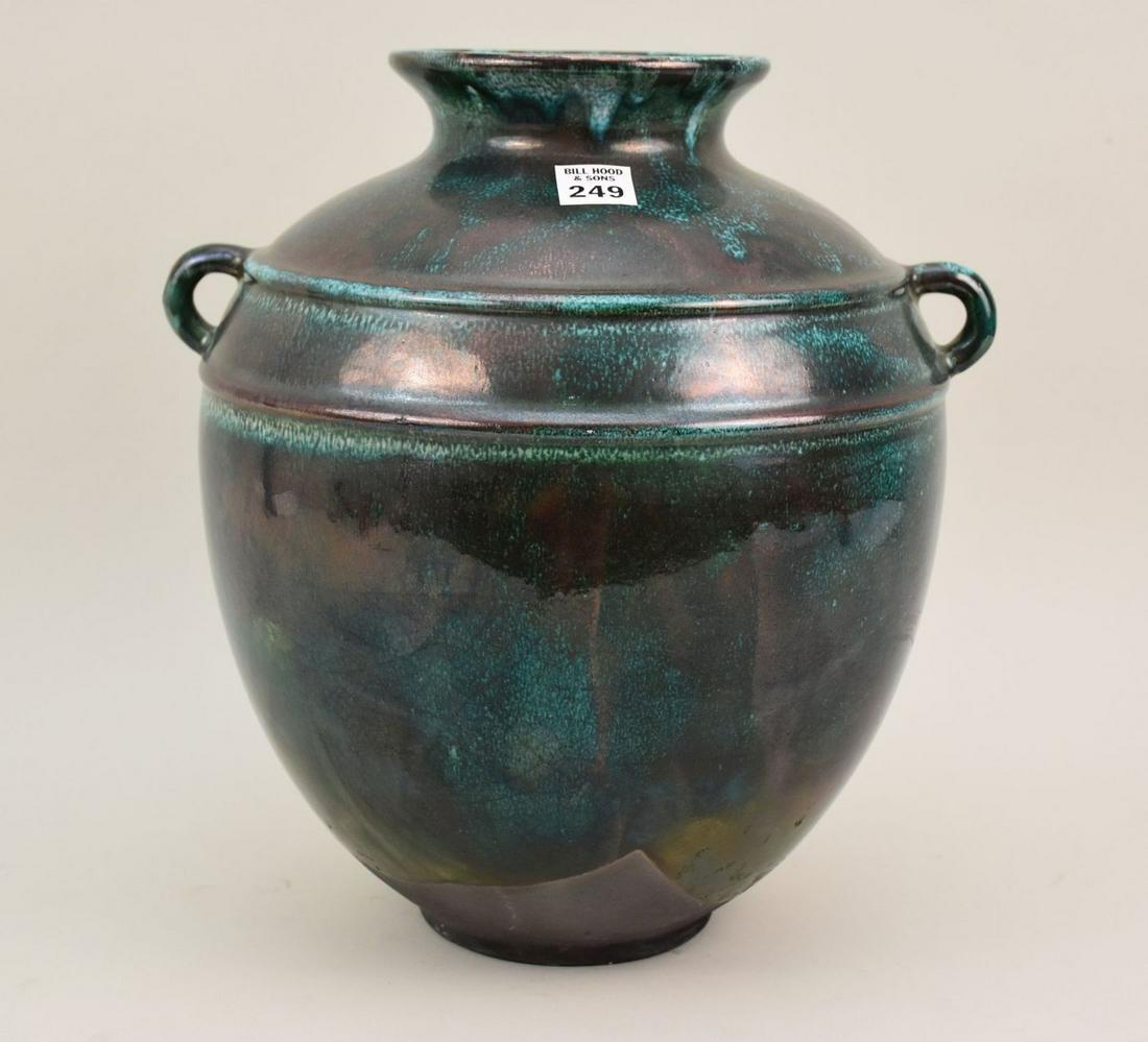 Anthony "Tony" Evans (Ame 1942-2009). Large Raku vase signed "Evans" 171 in silver metallic ink to (1 of 6)