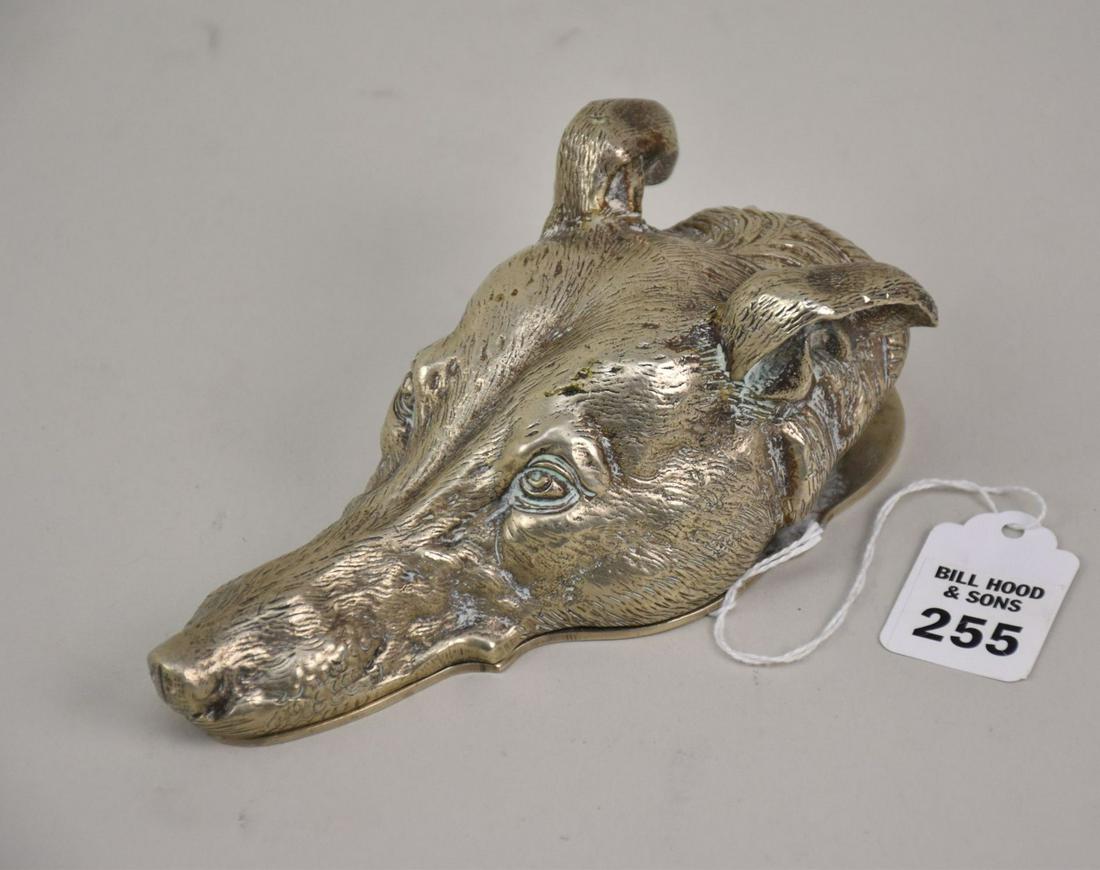 Silver Bronze/Metal Greyhound Paper Clip Bergan French Dog Head. Incised made in Italy on the (1 of 5)