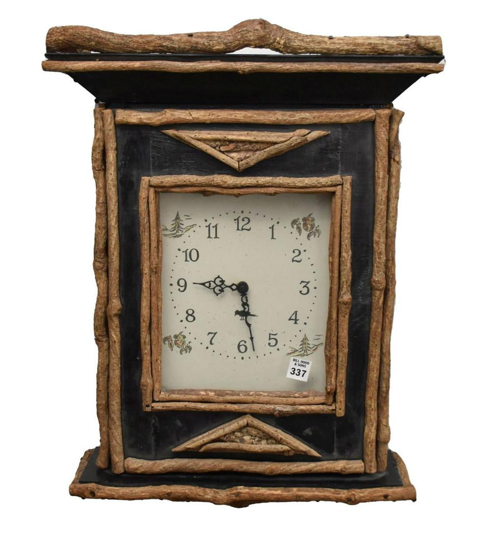 Twig Adirondack Style Wall Clock, Jack Austin, Blowing Rock, N.C., 23"h x 18"w (1 of 7)