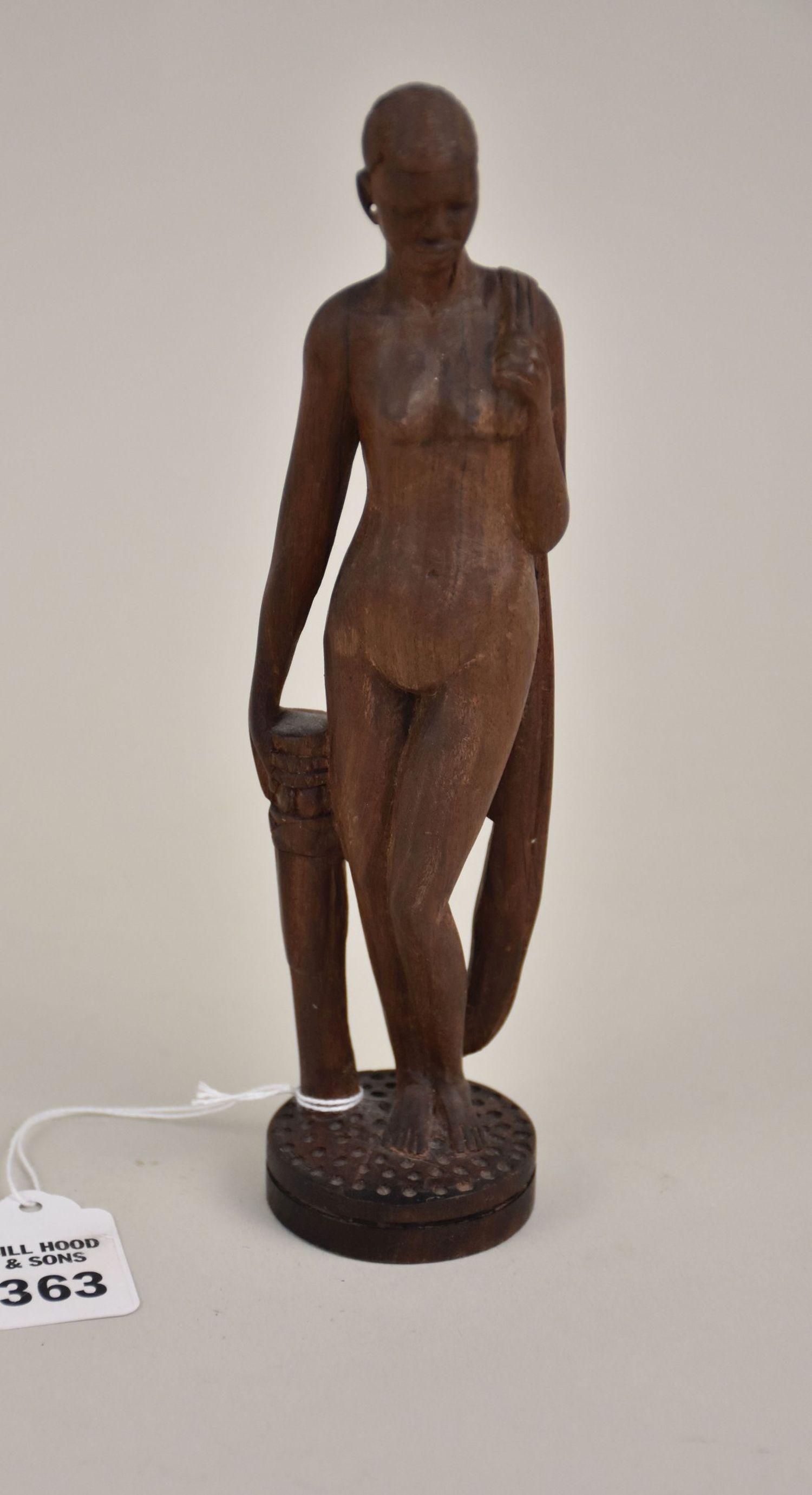 An Exquisite MCM Carved Organic Modern Wooden Girl Statue with Base circa 1960â€™s in a classical: An Exquisite MCM Carved Organic Modern Wooden Girl Statue with Base circa 1960â€™s in a classical pose. Fine condition 8” h x 2 ¼” w