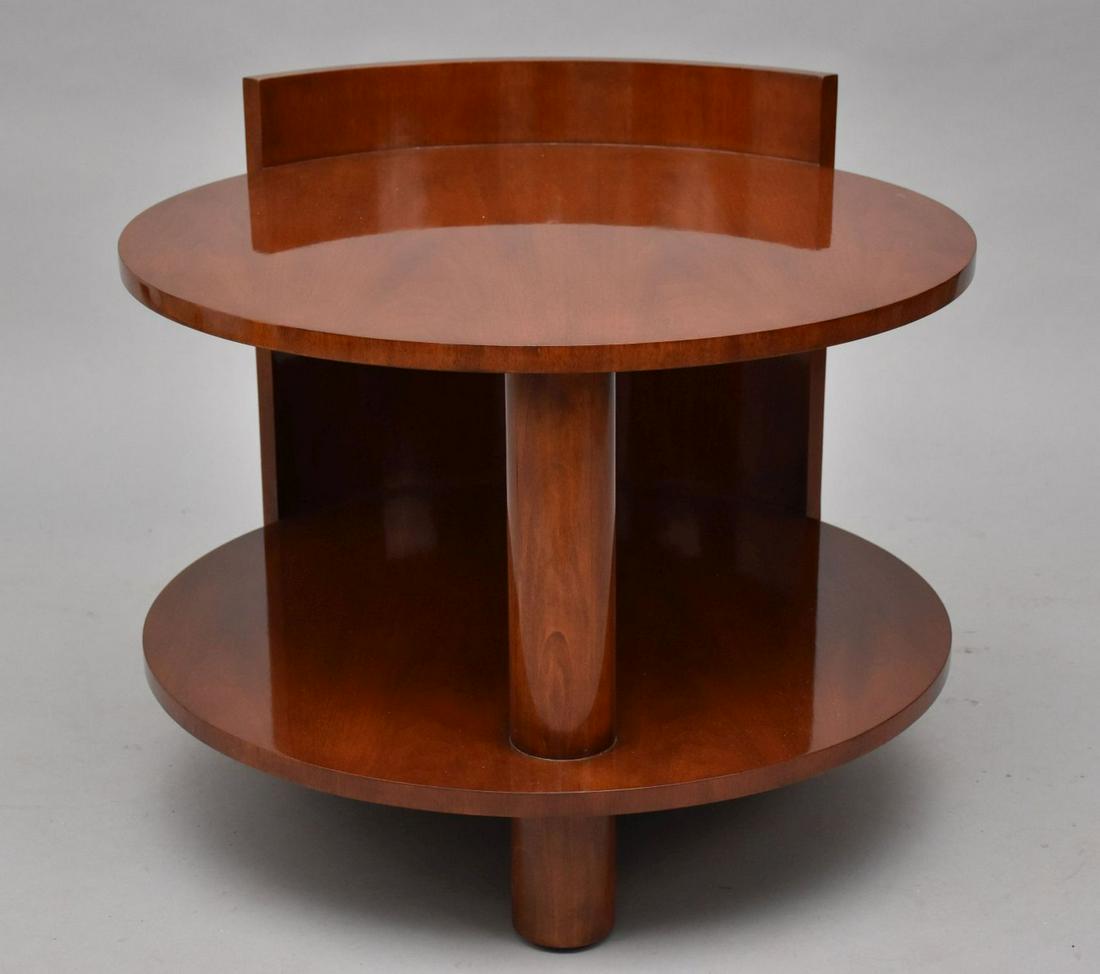 Ralph Lauren Drum Table, Walnut Veneer, Phillipine Label & Ralph Lauren Metal Tag, 23"h x 27 12"w x (1 of 6)