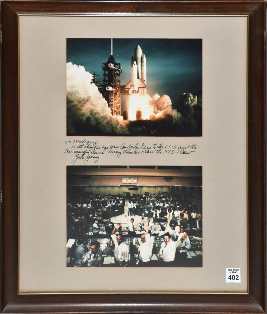 Photograph of STS-1 Launch 1981 Signed by John Young. STS-1 was the first orbital spaceflight of (1 of 6)